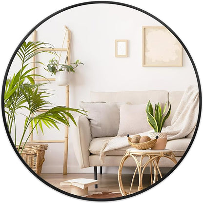 Fabuday Black Round Mirror for Wall 26 inch by Fabuday