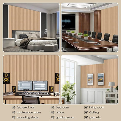8-Pack 3D Slat Wall Panels — Soundproof Faux Wood Wall Panels - Image 7