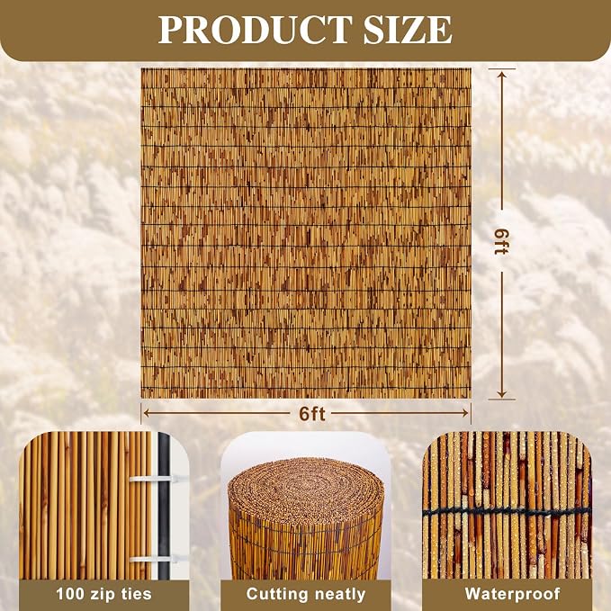 Reed Fencing Rolls, Bamboo Screens Outdoor - Image 2