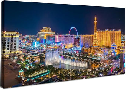 AIYISU Las Vegas Wall Art Skyline Cityscape Picture Wall Decor City Lconic by HOME