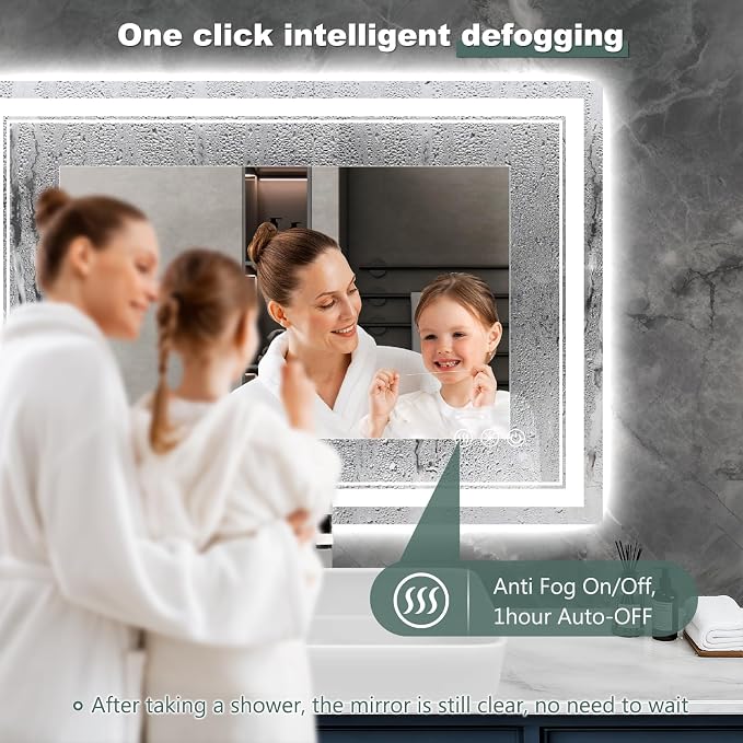 84x32 Inch LED Bathroom Mirror - Image 4