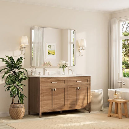 TETOTE 48 x 36 Inch Brushed Nickel Mirror - Image 2