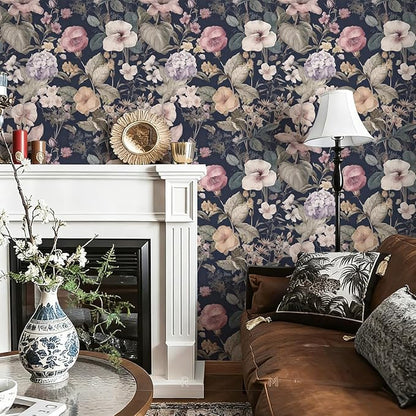 Jeweluck Vintage Floral Peel and Stick Wallpaper Floral Contact Paper 16.9" x - Image 2