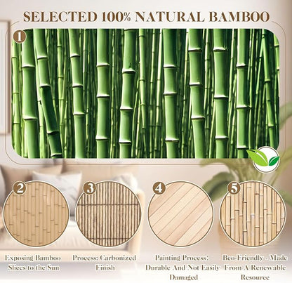 Juexica 2 Pcs Natural Bamboo Wall Panel 16 x 96 Inch Bamboo Covering Renewable - Image 3