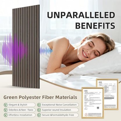 TO-TH Wood-Look Acoustic Wall Panels, 10 Pack 47.2” x 23.6” Acoustic Panels - Image 3