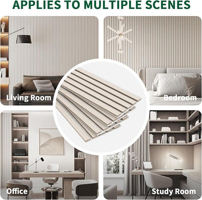 Wood Slat Acoustic Panels, 4 Pack 94" x 8" Wood Wall Panels, Soundproof Wood - Image 6