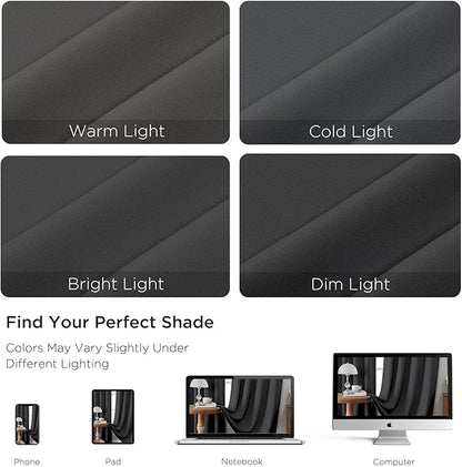 CUCRAF Dark Grey Blackout Curtains 54 inch Length 2 Panels Set, Rod Pocket Room - Image 4