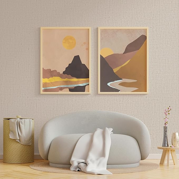 Beige Grasscloth Wallpaper Peel and Stick Textured Self Adhesive Stick on Linen - Image 4