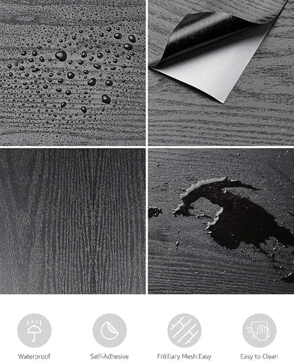 Abyssaly Black Wood Peel and Stick Paper 17.71 in X 1004 in Decorative - Image 8