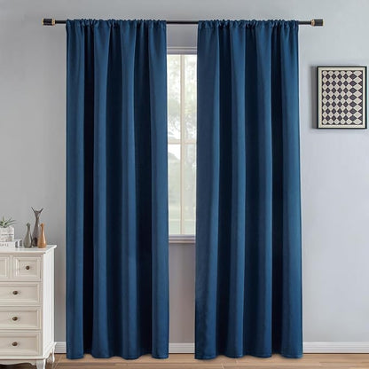 IGEMAEVE Blackout Curtains 84 Inch Length 2 Panels Set, Rod Pocket Energy by IGEMAEVE