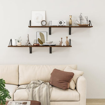 Deep Floating Shelves for Wall, 12 Inch Deep Floating Shelves Set of 3 - Image 6