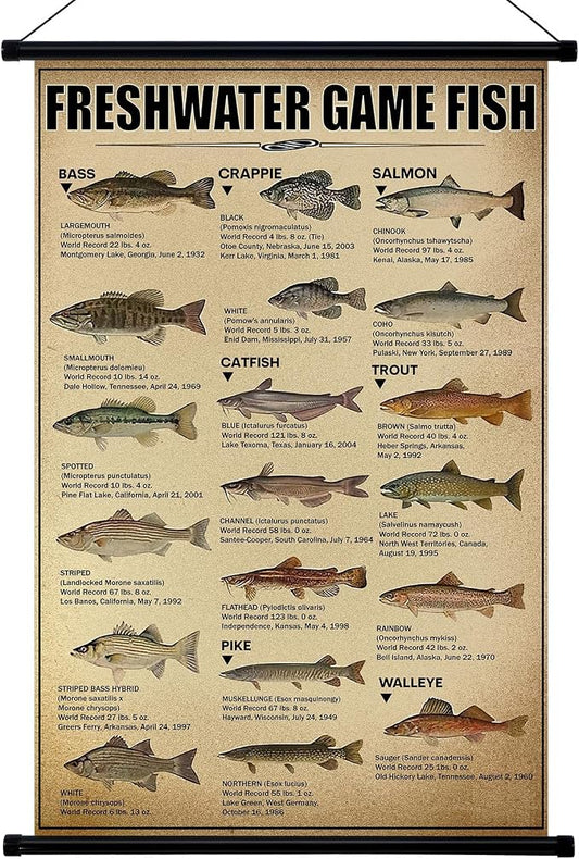 Geyee Fish Vintage Poster Wall Decor Mallard Ducks Hunting Art Knowledge by Geyee