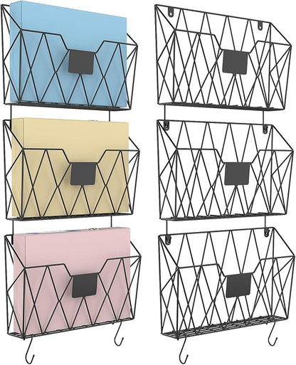 YBING Wall File Organizer Mesh Hanging Wall-mount Files Holder 6 Pack Hanging by YBING