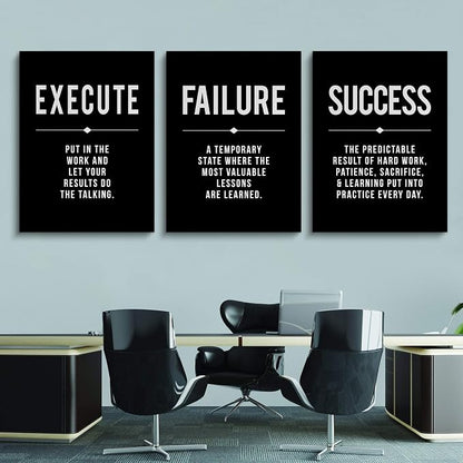 Framed Canvas Wall Art Success Quote, Office Wall Art, Positive Motivational - Image 4