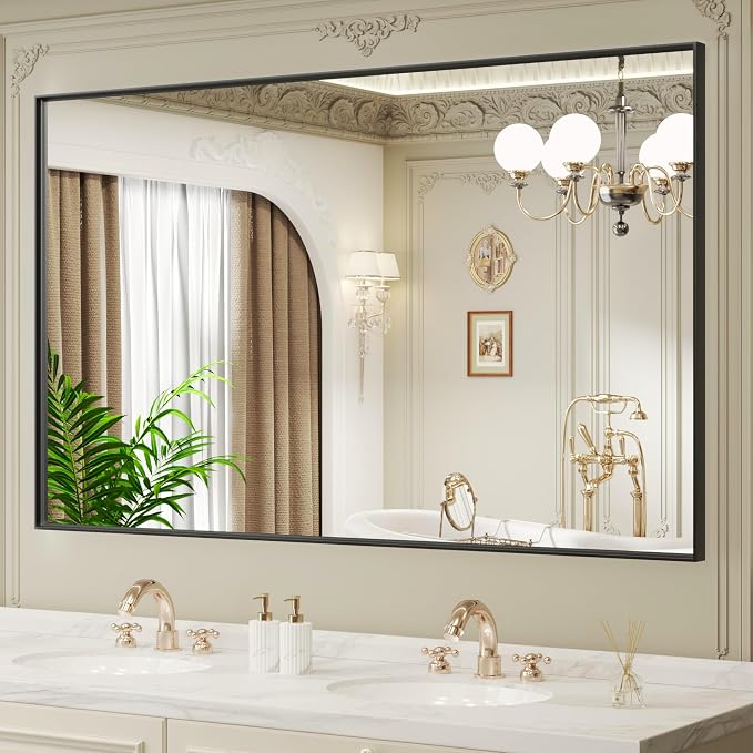LOAAO Black Bathroom Mirror 72"X40" - Image 3
