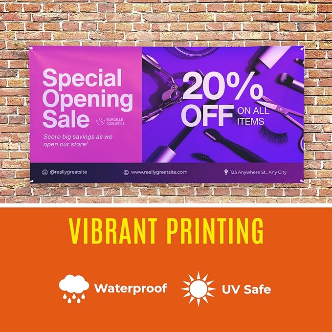 Personalized Passion Vinyl Banner 3' x 30' - Customized Banner for Business, Graduation, Birthday Parties - Indoor/Outdoor Use - Full Color 13oz Vinyl Custom Signs with HD Printed Text, Photos