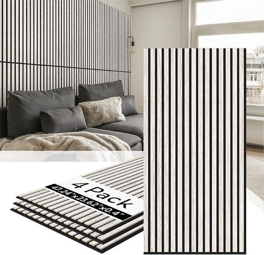 Olanglab Wood Slat Wall Panels 4 Pack, Acoustic Wall Panels, 47.24'' x 23.62" by Olanglab
