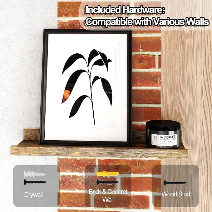 Floating Shelves for Wall Decor, Wall Mounted Wood Storage Shelf for Bedroom - Image 6