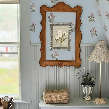 17.3"× 118.1" Vintage Blue Floral Wallpaper Peel and Stick Boho Wallpaper - Image 4