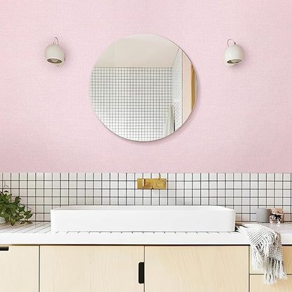 Grasscloth Peel and Stick Wallpaper 15.75x196.85inch Modern Pink Removable - Image 5