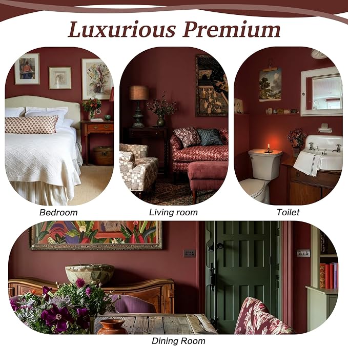 Dimoon 118"x17.7" Peel and Stick Wallpaper Dark Red Contact Paper - Image 4