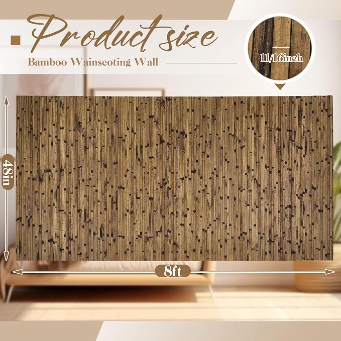 Juexica 2 Pcs Natural Bamboo Wall Panel - Image 2