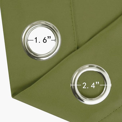 LEMOMO Blackout Curtains 52 x 45 inch/Olive Green Curtains Set of 2 - Image 6