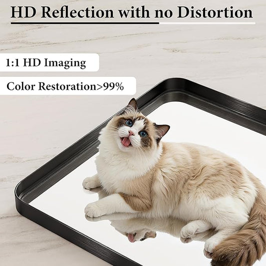 Black Metal Vanity Rounded Rectangle Bathroom Mirrors - Image 2