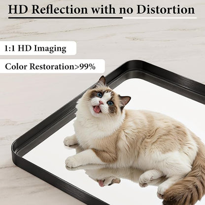 30x36 Inch Black Metal Framed Bathroom Mirror - Image 3