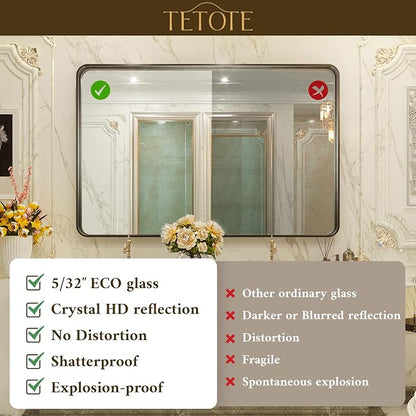 TETOTE 40 x 30 White Frame Mirror - Image 3