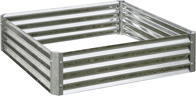 Arrow Sheds GrowIT Galvanized Steel Raised Flower and Plant Bed for The Garden or Greenhouse, 40" x 40" x 11"