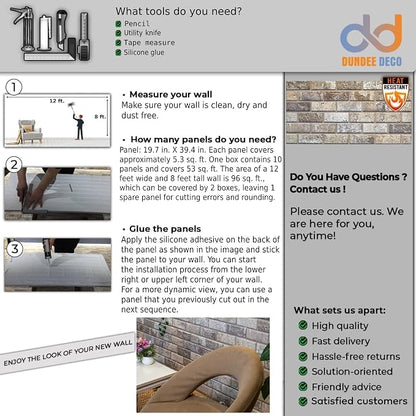Dundee Deco 3D Wall Panels Faux Brick - Image 8