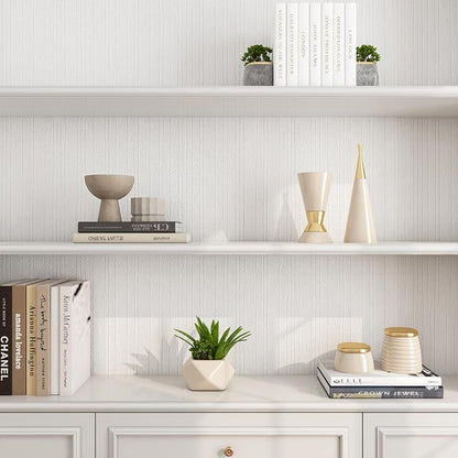 FunStick 16"x240" Modern Cream White Textured Wallpaper Peel and Stick - Image 5