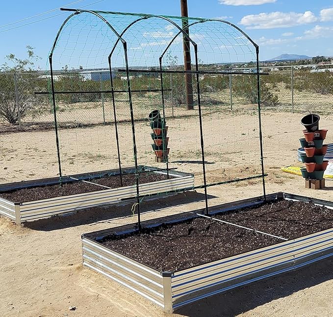 12x4x1ft(2 Pack) Galvanized Raised Garden Bed,Outdoor Planter Box Metal Patio Kit Planting Bed for Vegetables Flowers Herb,Silver