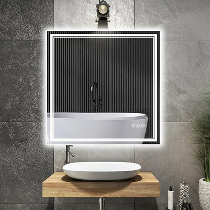 Ratsamee 30x30 Inch LED Bathroom Mirror by RATSAMEE