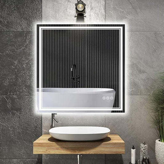 Ratsamee 30x30 Inch LED Bathroom Mirror by RATSAMEE