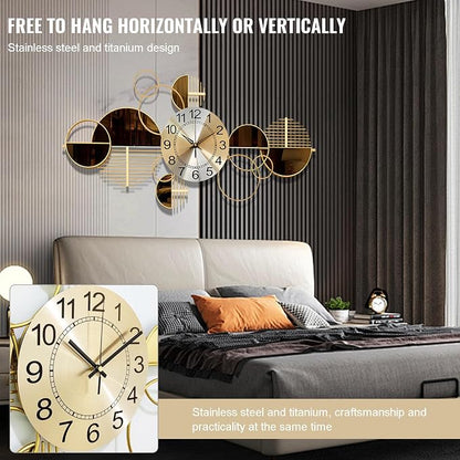 Metal Wall Clock Decorative 3D Metal Wall Art Clock - Image 4