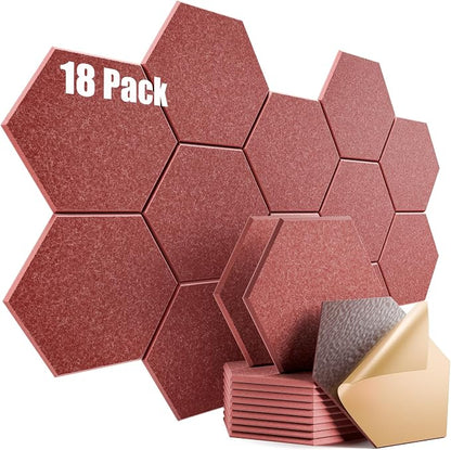 18 Pack Self-Adhesive Acoustic Panels 12" X 10" X 0.4" by Dailycooper