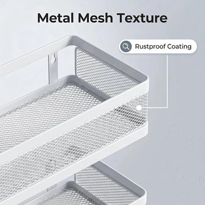 PUSDON 5-in-1 Wide Wall Mount Wrapped Mesh Kitchen Organizer & Shower Caddy Kit - Image 5