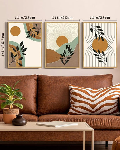PHOPAGO Boho Wall Art Sage Plant Botanical Framed Wall Printing 11x14in - Image 2