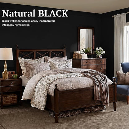 Dimoon 394''x17.7'' Black Peel and Stick Wallpaper Contact Paper Modern Self - Image 6