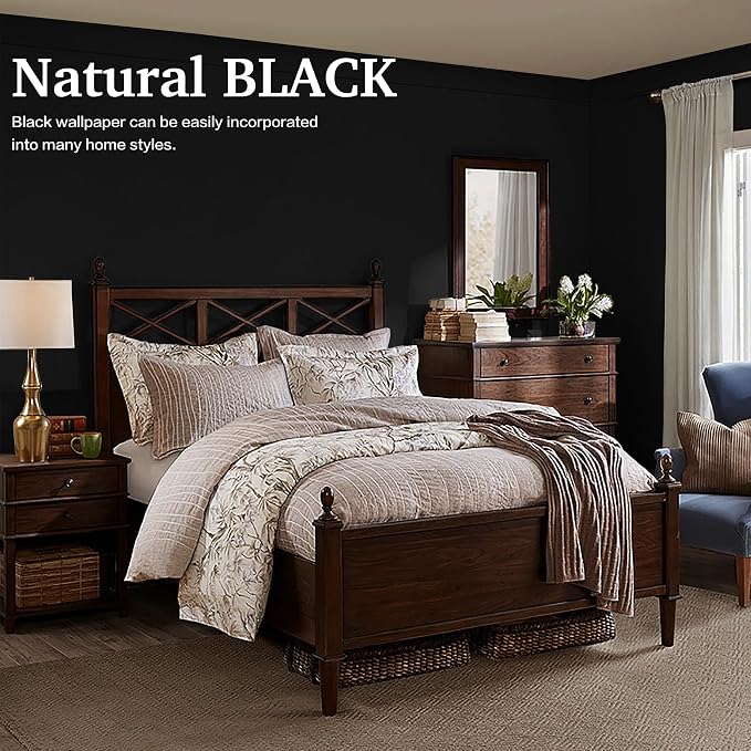Dimoon 78.7''x17.7'' Black Peel and Stick Wallpaper Contact Paper Modern Self - Image 6