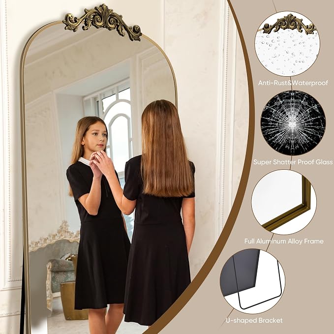 Antok Arched Full Length Mirror, Full Body Mirrors - Image 5
