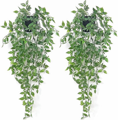 Artificial Hanging Plants Fake Small Potted Plants Faux Mandala Vines Plastic by Season2Season
