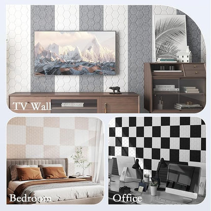 12Pack Acoustic Wall Panels, Honeycomb Self-Adhesive Sound Proof Foam Panels - Image 8