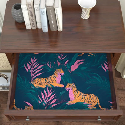BOKEBEVE Tropical Contact Paper Tiger Wallpaper Peel and Stick Vintage Animal - Image 4