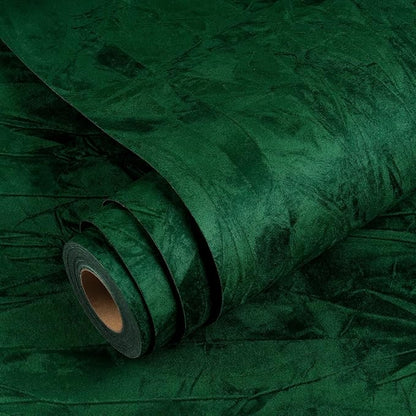 YENHOME Velvet Wallpaper Green Wallpaper by Yenhome