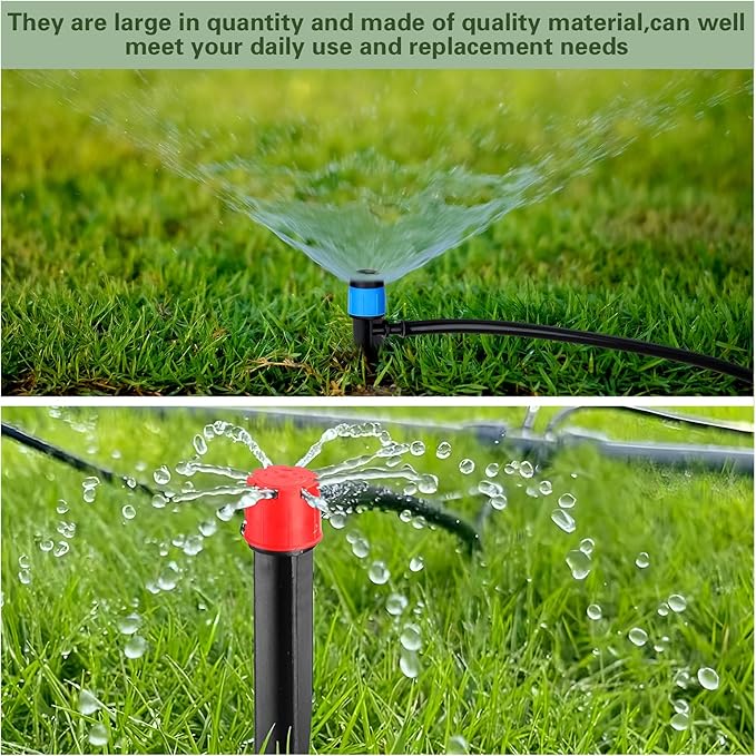 120 Pcs Drip Irrigation Emitters for 1/4'' Drip Irrigation Tubing 60 Irrigation Emitters Sprayer 60 Adjustable 360 Degree Water Flow Drippers for Patio Lawn Garden Watering