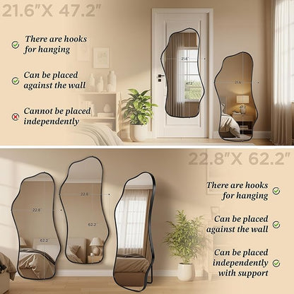 Bathroom Mirrors for Over Sink-Horizontal or Vertical Hanging 47.2"x21.6" Black - Image 5