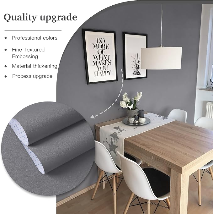 Dimoon 17.7''x118'' Peel and Stick Wallpaper Grey Contact Paper - Image 6
